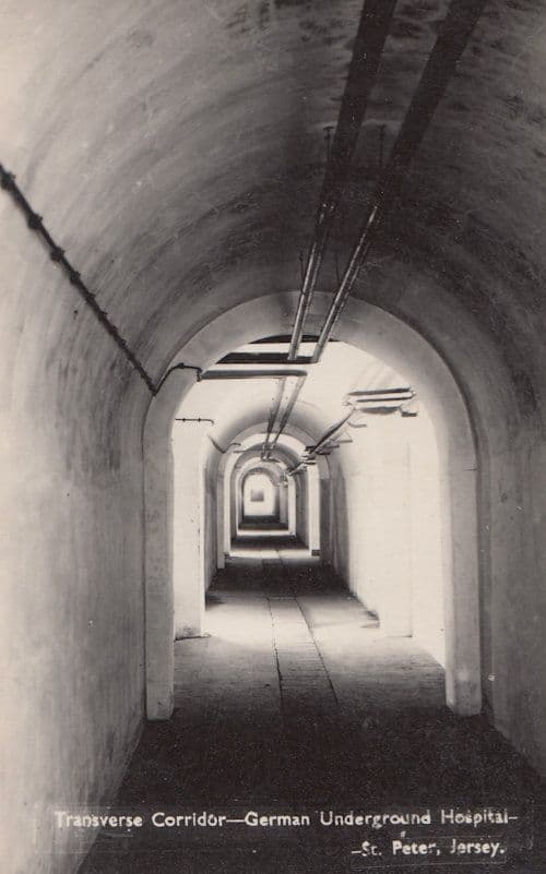 Transverse Corridor German Underground Hospital Guernsey Real Photo Postcard