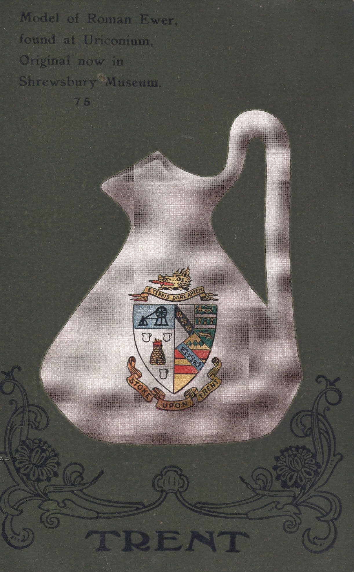 Trent Roman Ewer Jug Antique Staffordshire Postcard