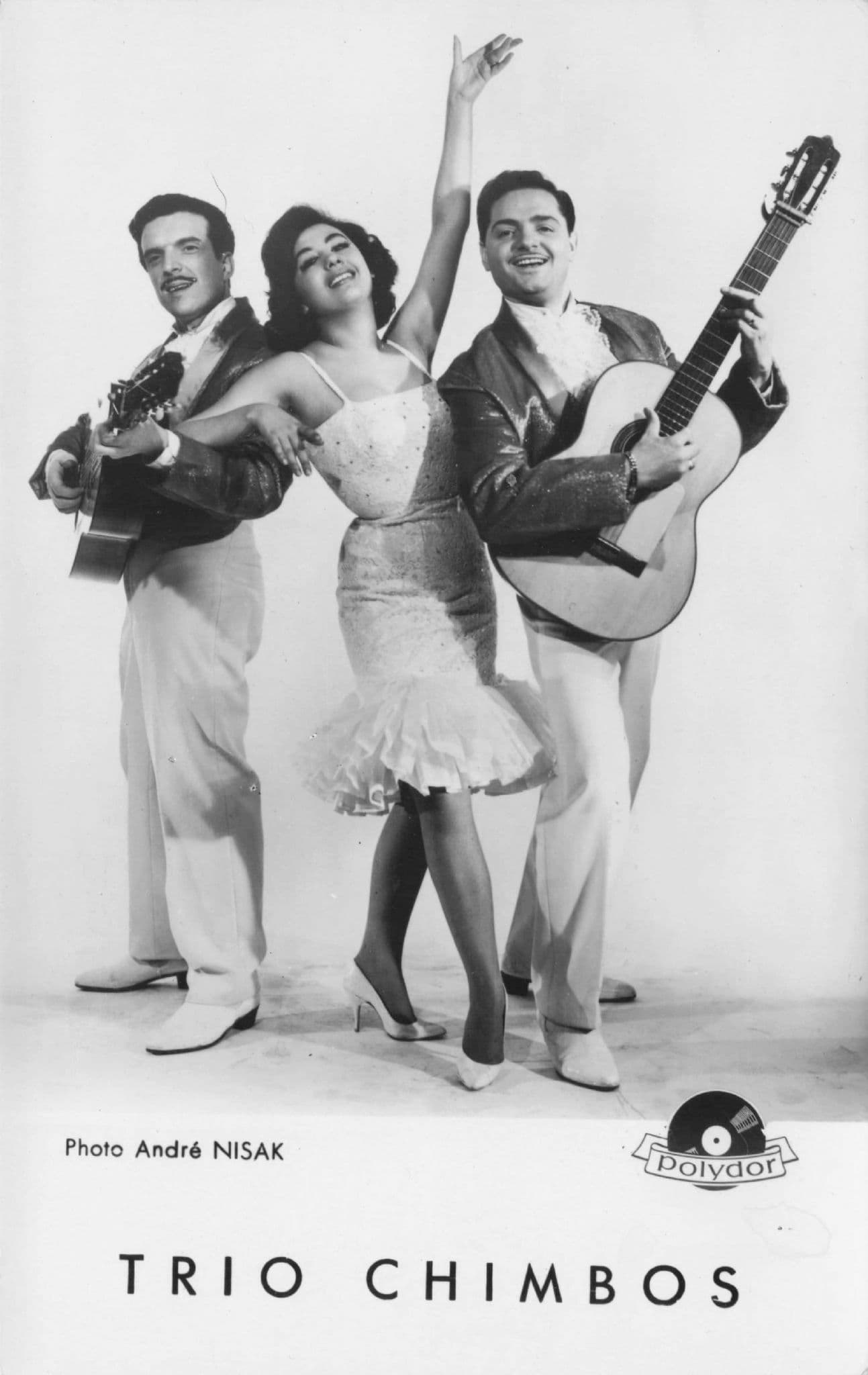 Trio Chimbos Spanish Flamenco Music Polydor Records LP Photo Card