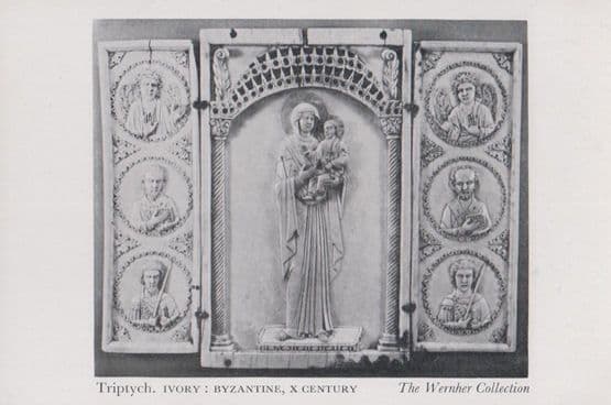 Triptych Ivory Byzantine Mural The Wernher Collection Real Photo Postcard
