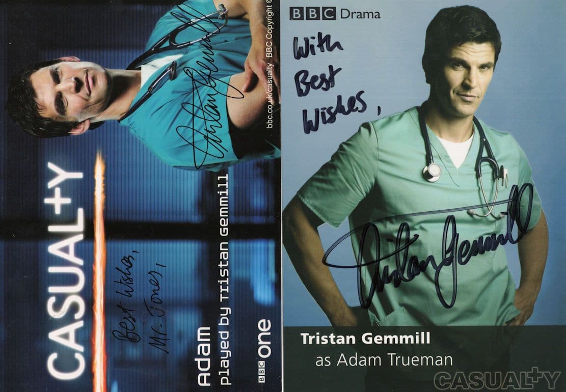 Tristan Gemmill Holby City 2x Hand Signed Cast Card Photo s