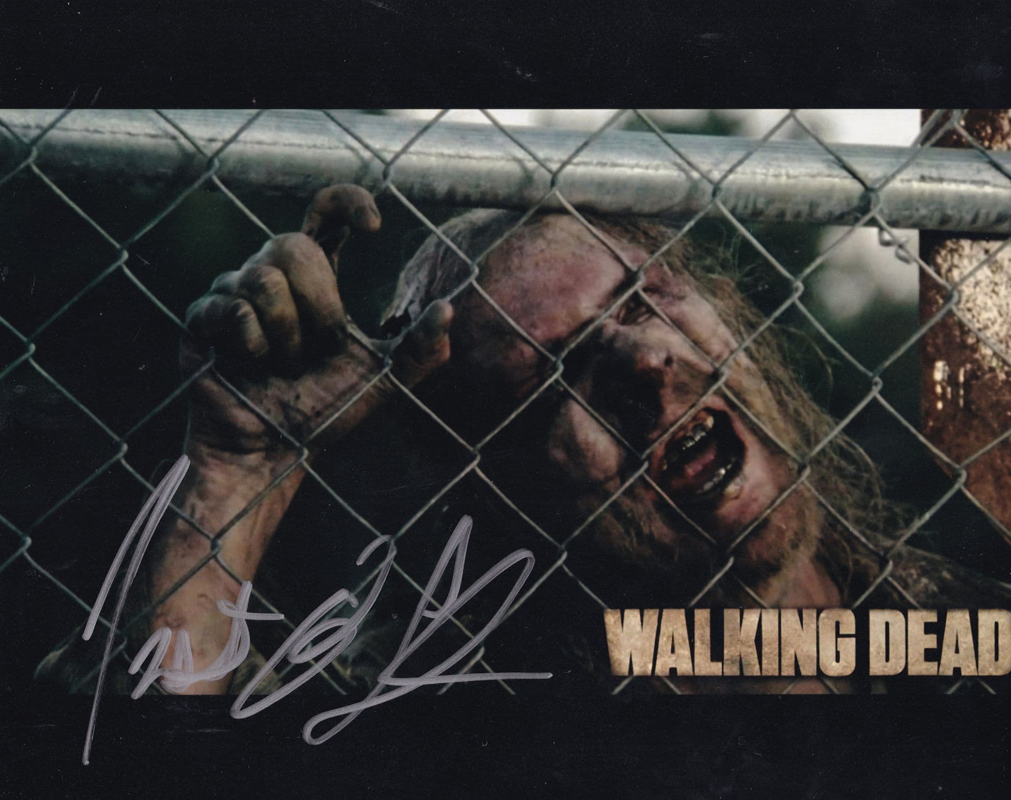 Triston Johnson The Walking Dead RARE WALKER Hand Signed Photo