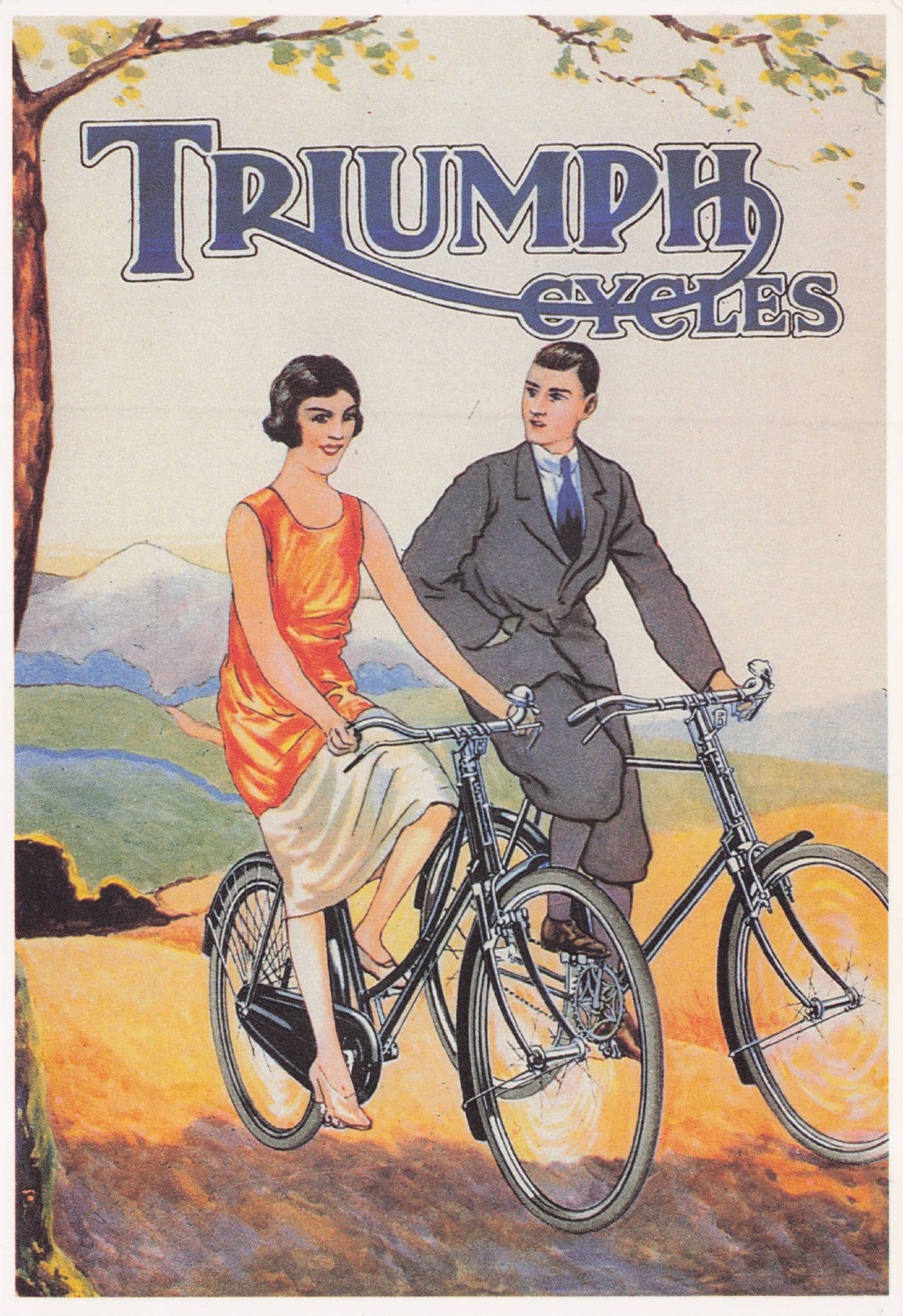 Triumph Cycles Bicycles 1930 Magazine Cover Advertising Postcard