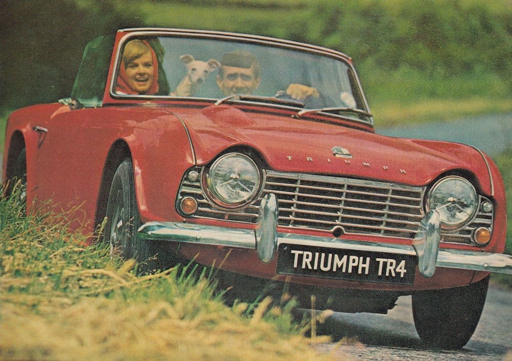 Triumph TR4 Vintage Car Rare Real Photo Advertising Postcard
