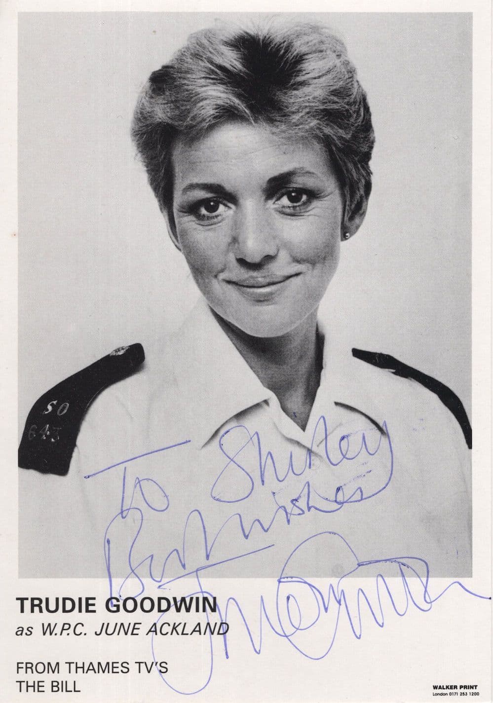 Trudie Goodwin The Bill ITV Show Hand Signed Cast Card Photo
