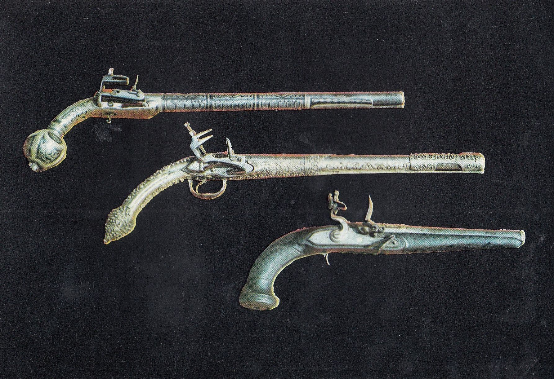 Turkish XIX Century Flint Lock Pistol Turkey Istanbul Old Gun Postcard