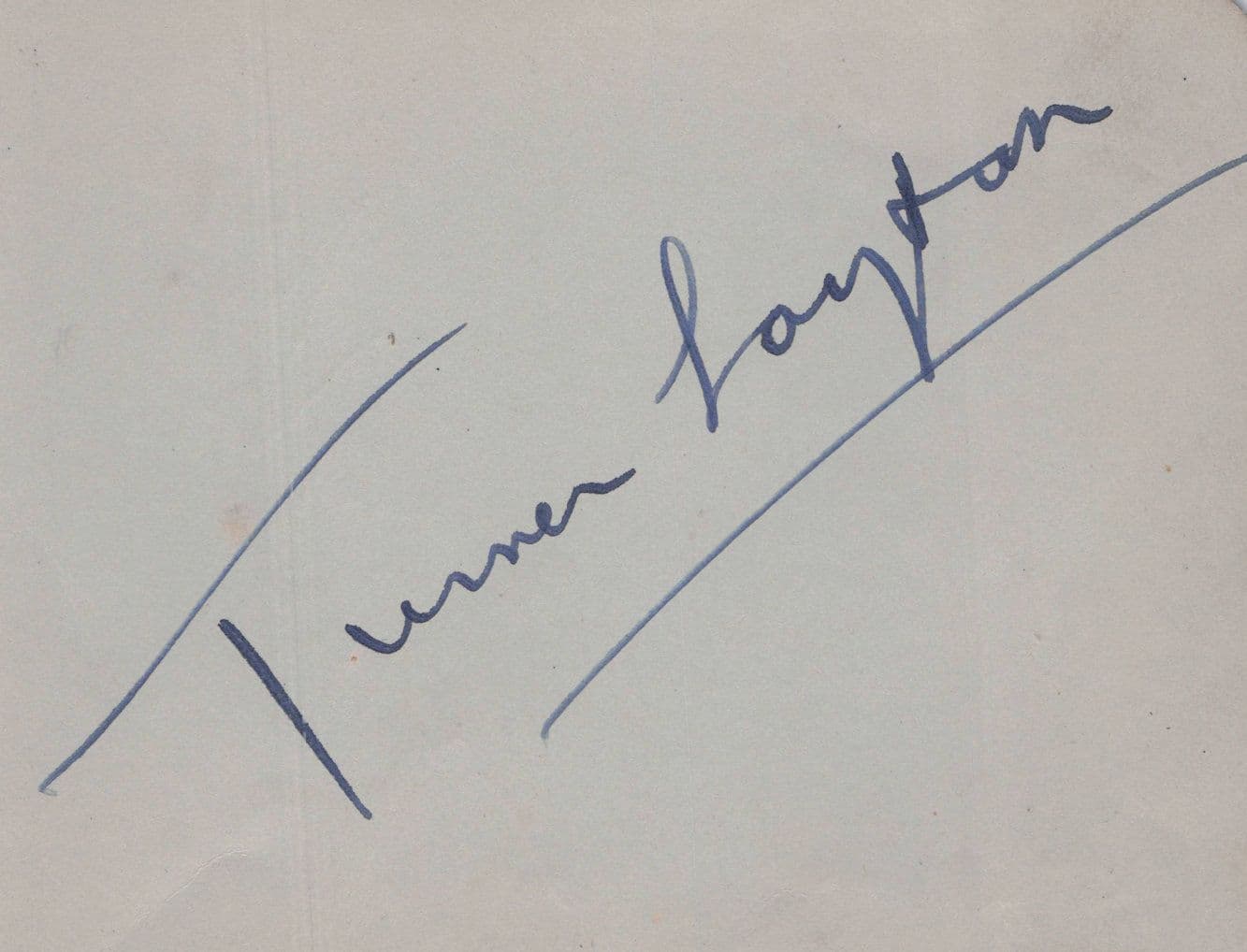 Turner Layton Singer Double Old Hand Signed Autograph Page