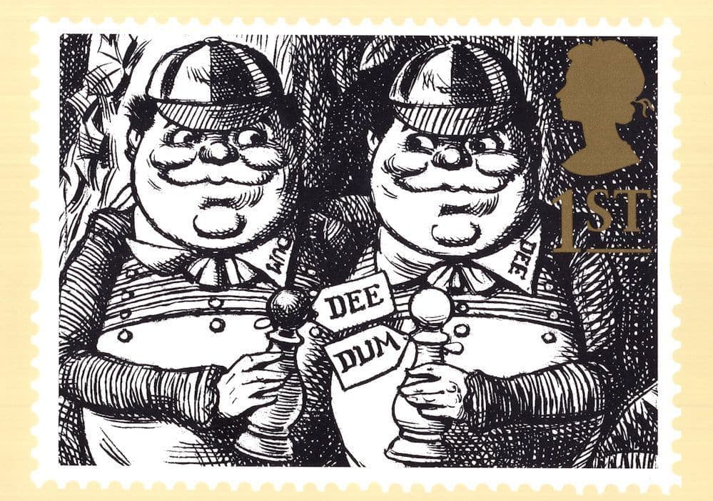 Tweedledee & Tweedledum Alice In Wonderland Book PHQ Postcard