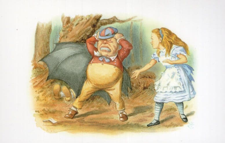 Tweedledee Tweedledum & Rattle Alice Through The Looking Glass Postcard