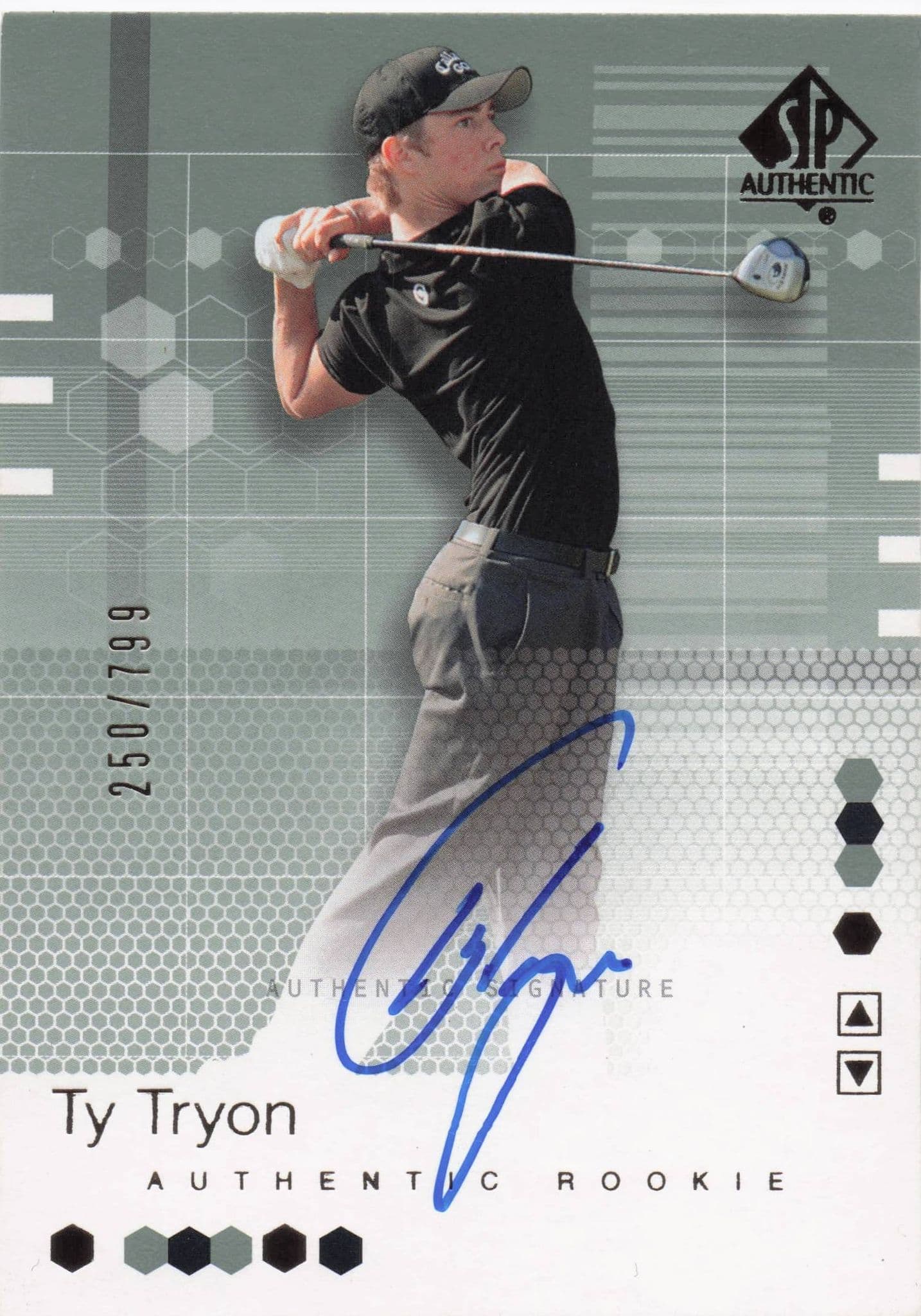 Ty Tryon Authentic Rookie 2002 Golf SP Hand Signed Autograph Card