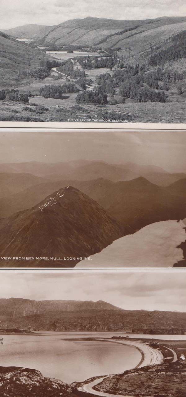 Ullapool + Ardmair Ben More Mull 3x Aerial View Antique Scottish Postcard s
