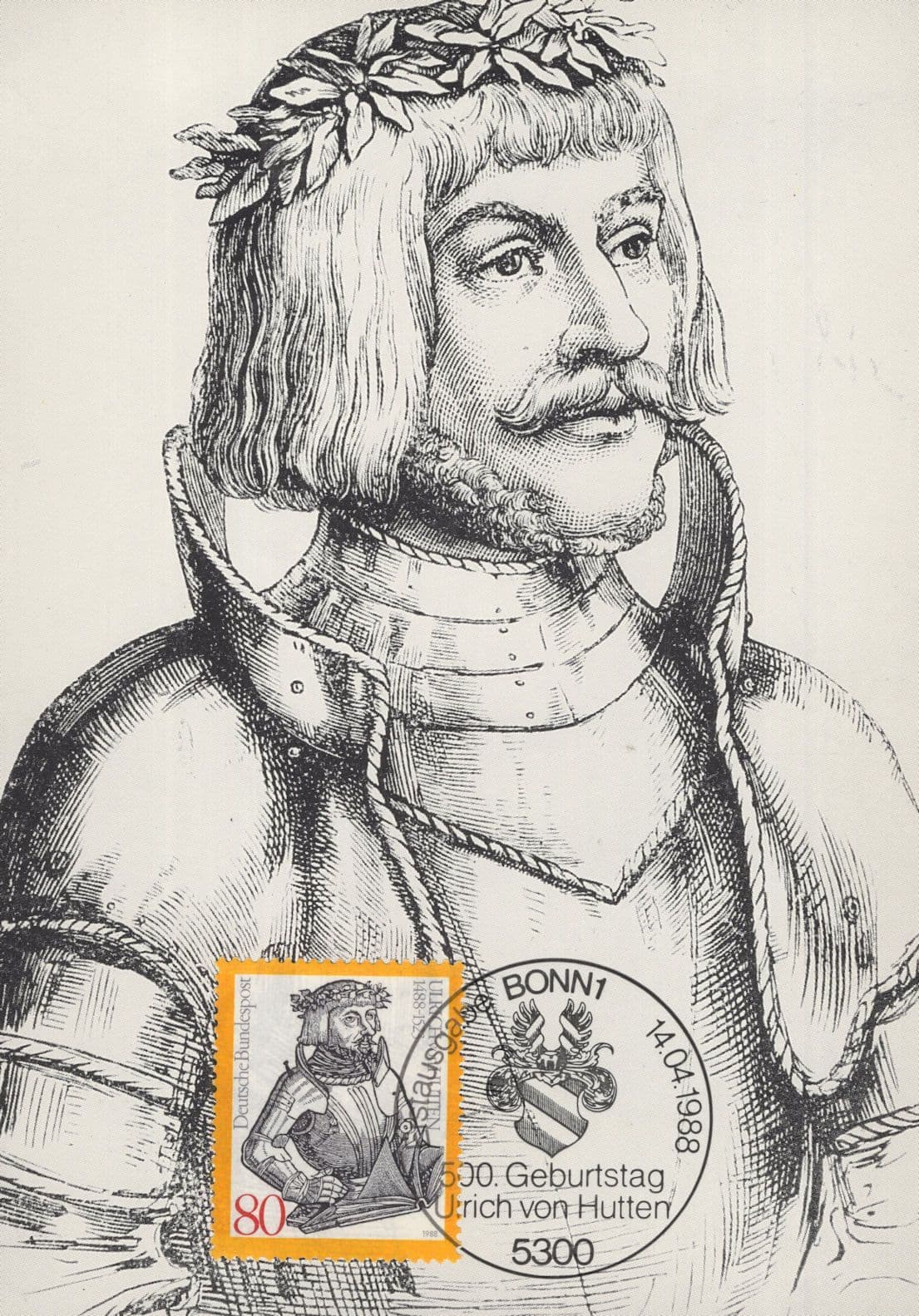 Ulrich Von Hutten German Knight Poet Rare Limited FDC Postcard