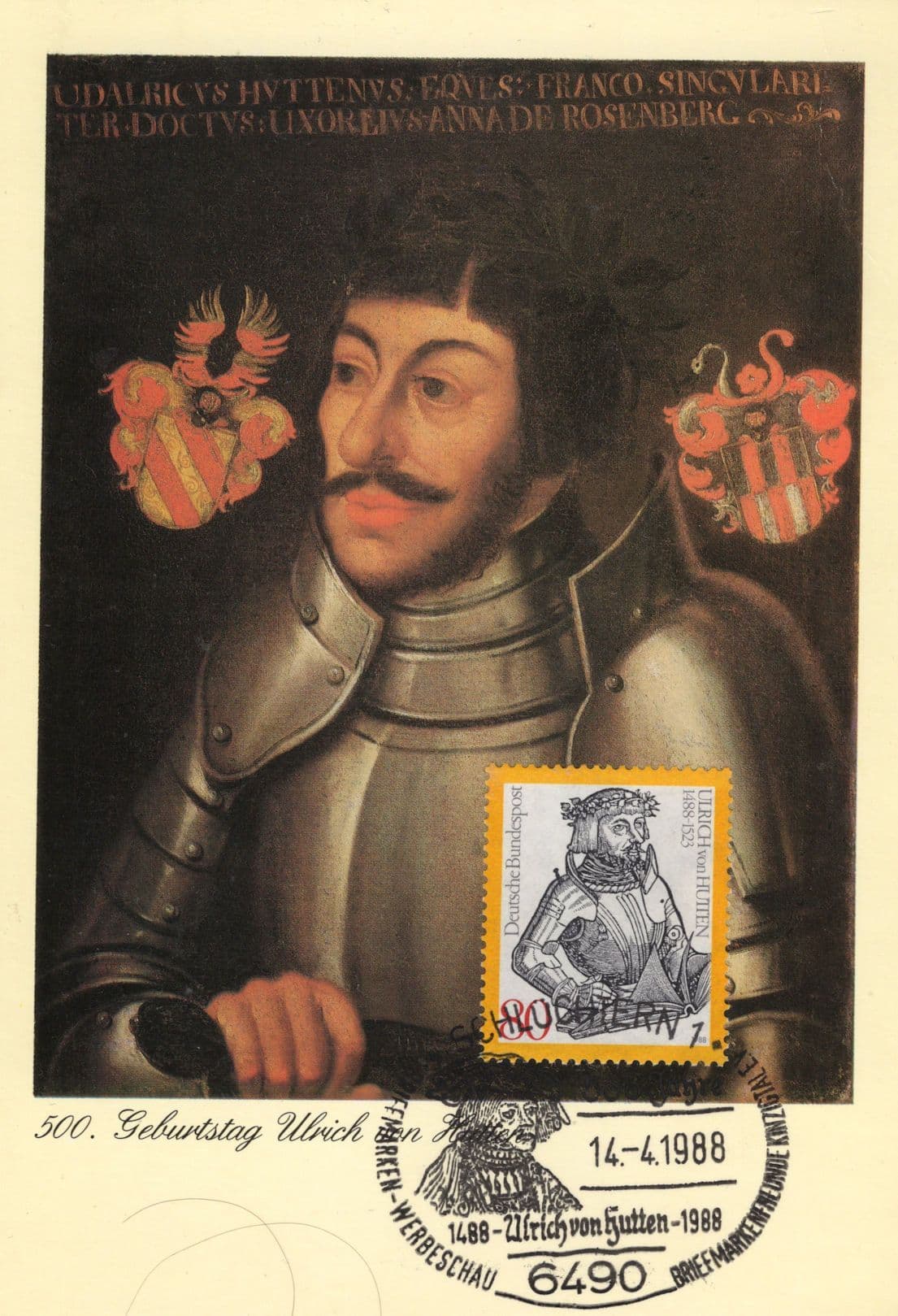 Ulrich Von Hutten German Knight Writer Rare Limited FDC Postcard
