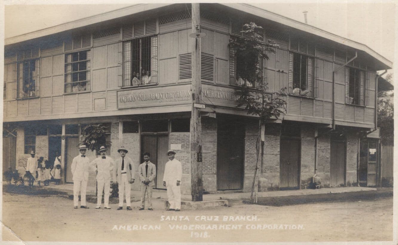 Underwear Factory Antique 1918 WW1 Santa Cruz Chile Mexico Old RPC Postcard