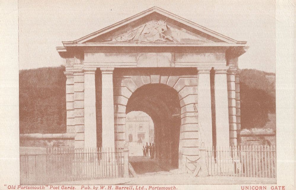 Unicorn Gate Portsmouth Antique Postcard