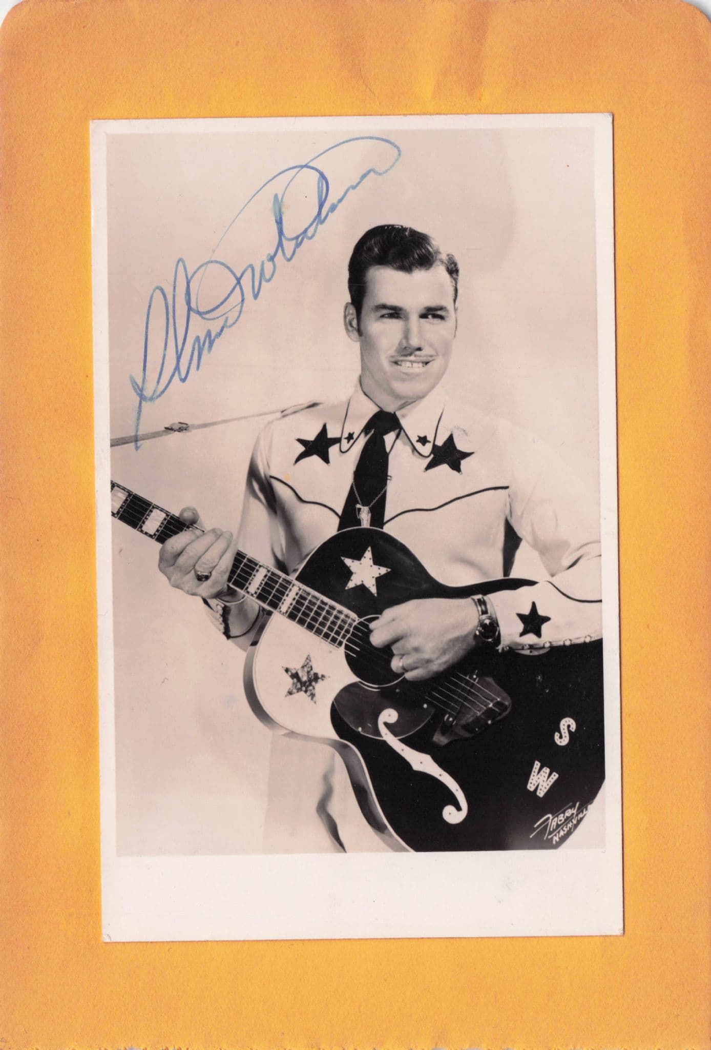 Unidentified Country & Western Singer Guitarist Old Hand Signed Photo