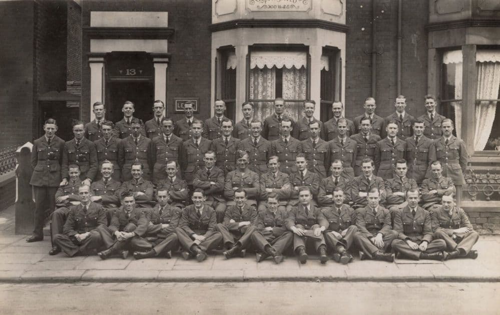 Unidentified RAF Naval Military Flight Airmen Group Photo Old Postcard