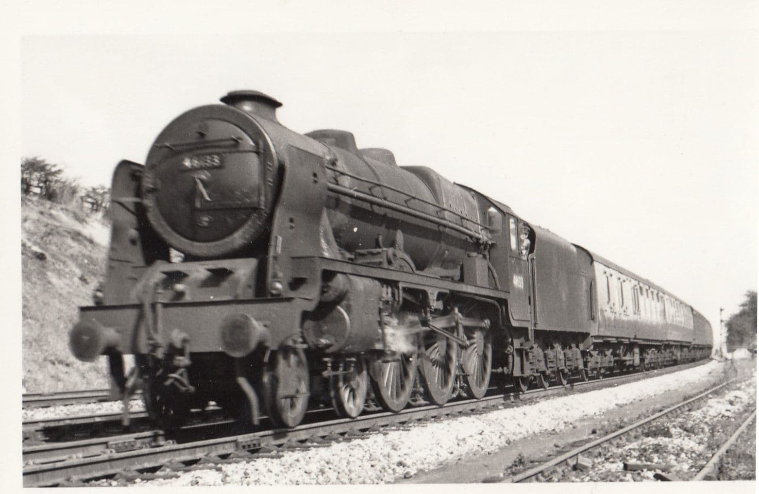Unidentified Train At Swinton Station in 1959 Vintage Railway Photo