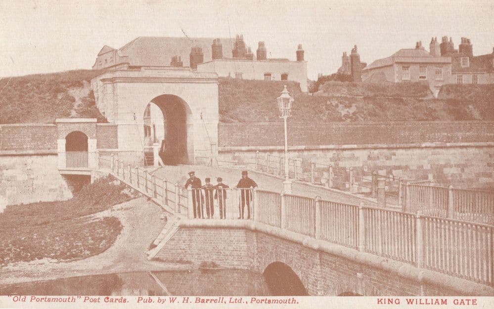 Uniform Worker at King William Gate Portsmouth Antique Postcard