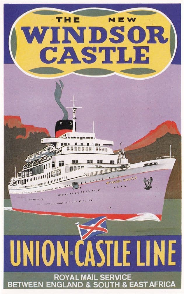 Union Castle Line Ship To Windsor Castle Poster Postcard