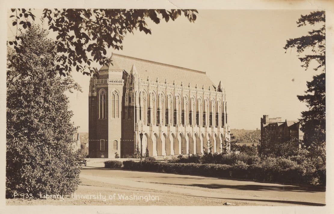 University Of Washington Library P933 Character RPC Postcard