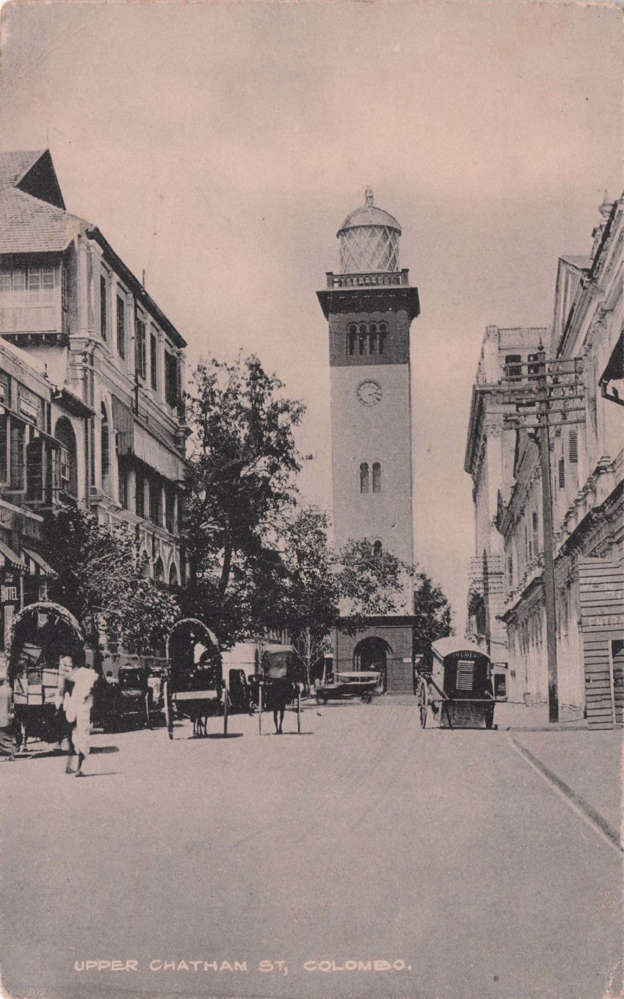 Upper Chatham Street Colombo Ceylon Old Postcard