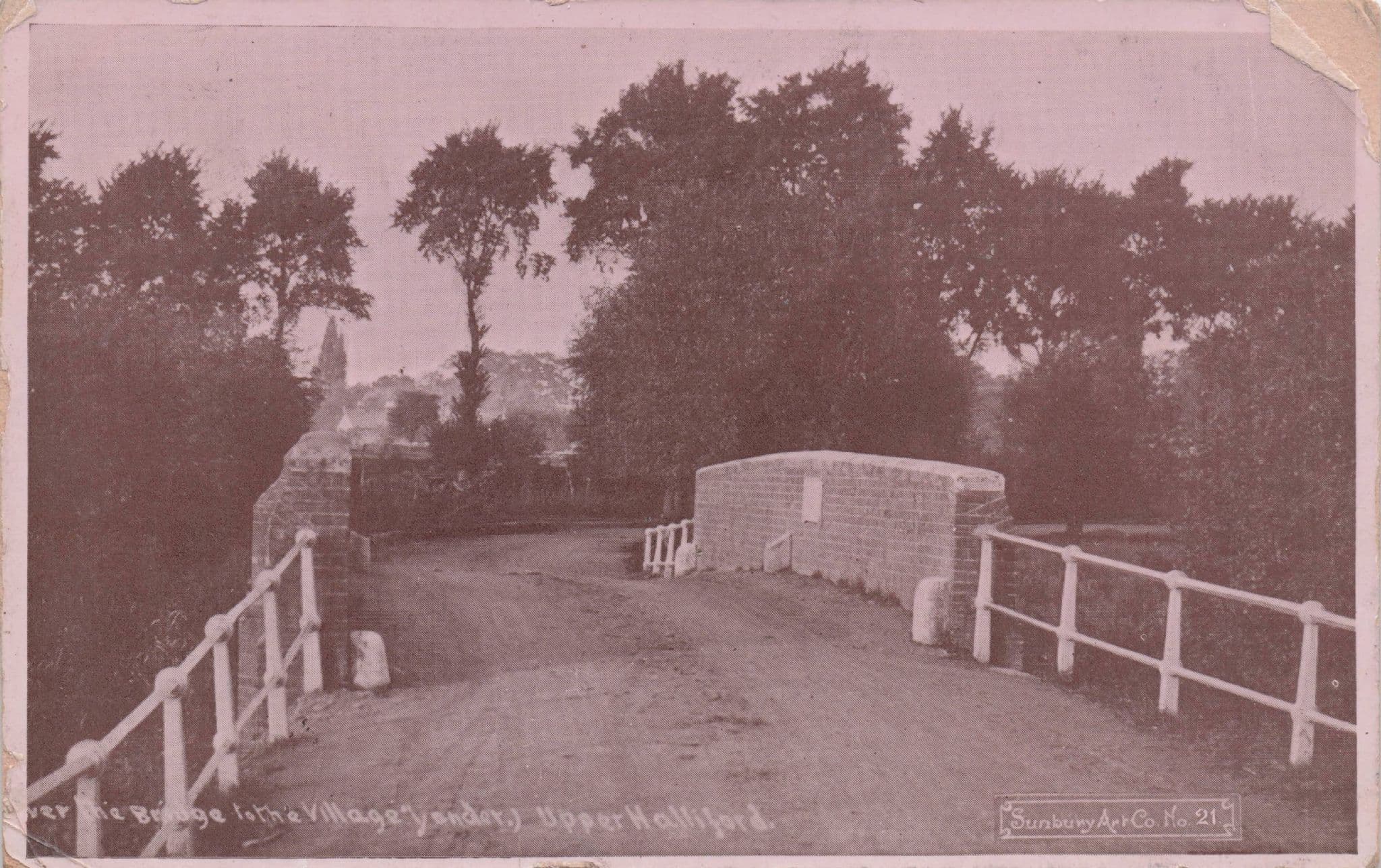 Upper Halliford River Bridge Surrey Antique Real Photo Postcard