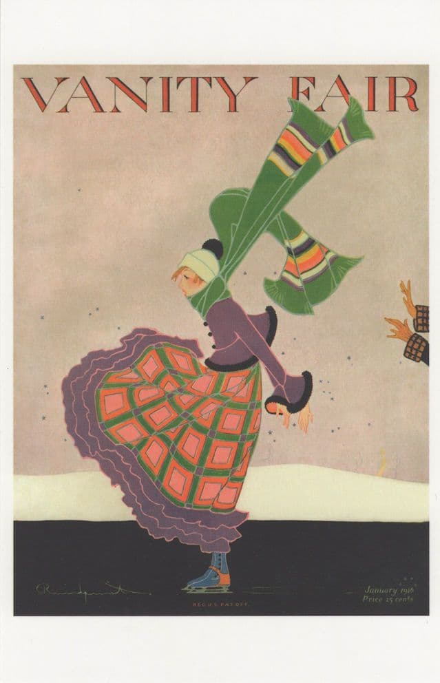 Upskirt Risque Art Deco WW1 Painting Magazine Cover Postcard