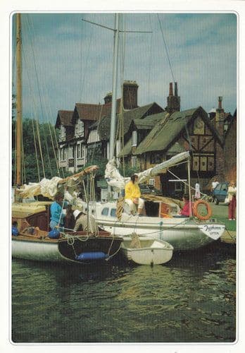 Upton Typhoon Boat at Horning Norfolk Village Green Mooring Postcard