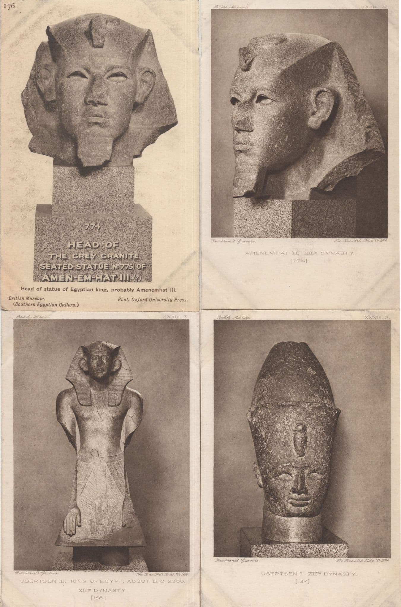 Usertsen Amenemhat King Of Egypt 4x Old Egyptian Postcard s