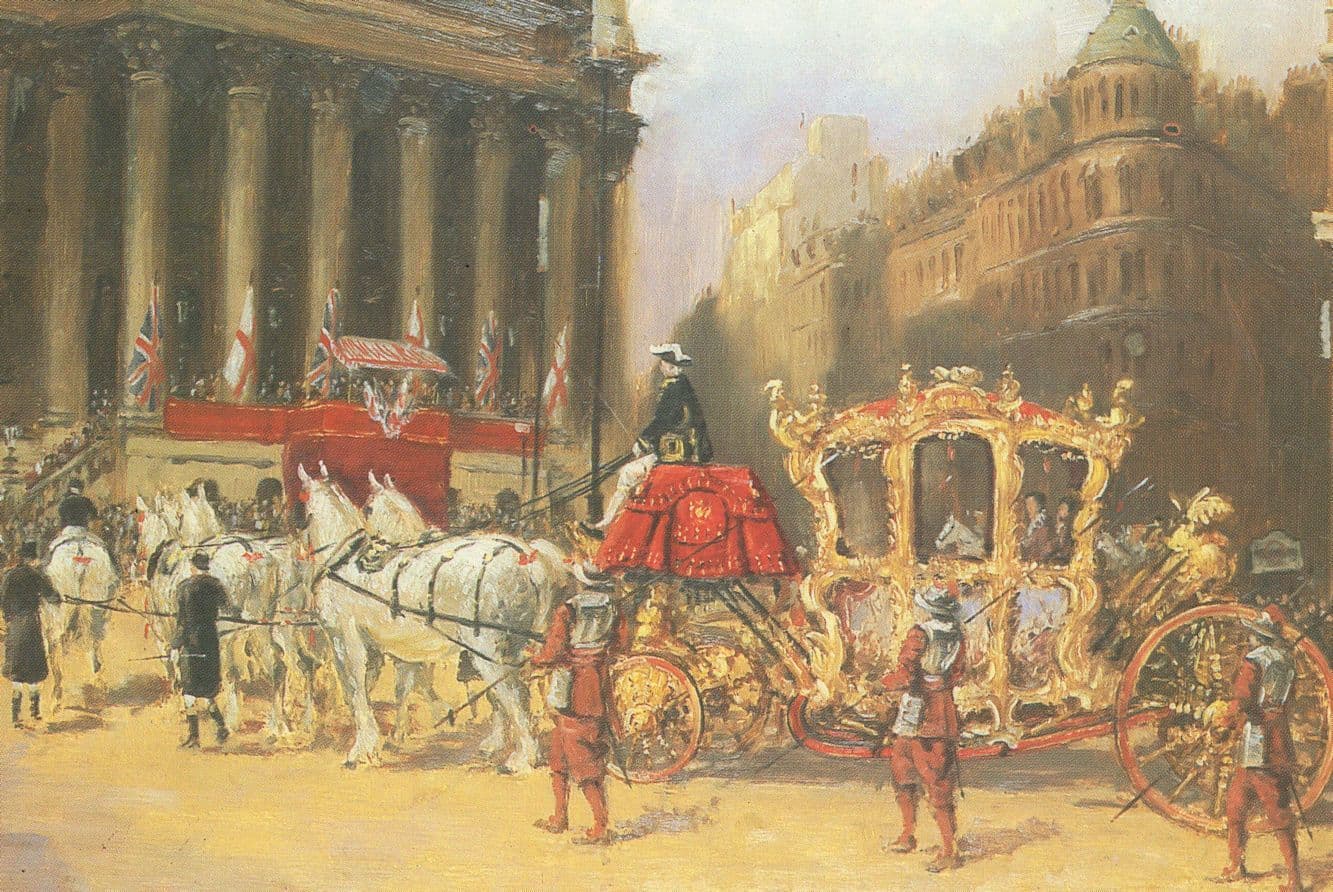 V Coverley The Lord Mayors Coach Painting Postcard