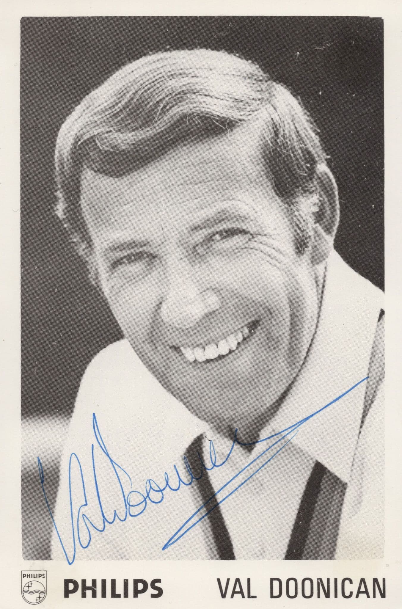 Val Doonican Vintage Philips Records Hand Signed Photo