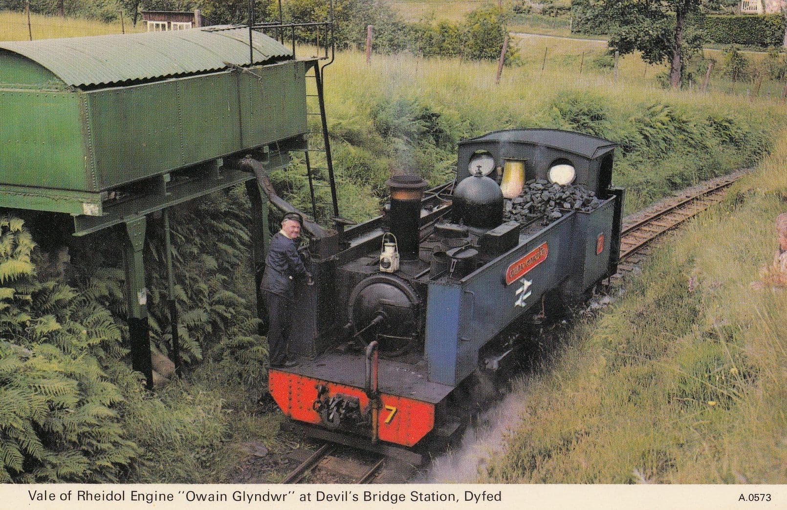 Vale Of Rheidol Engine Devils Bridge Station Dyfed Welsh Train Postcard