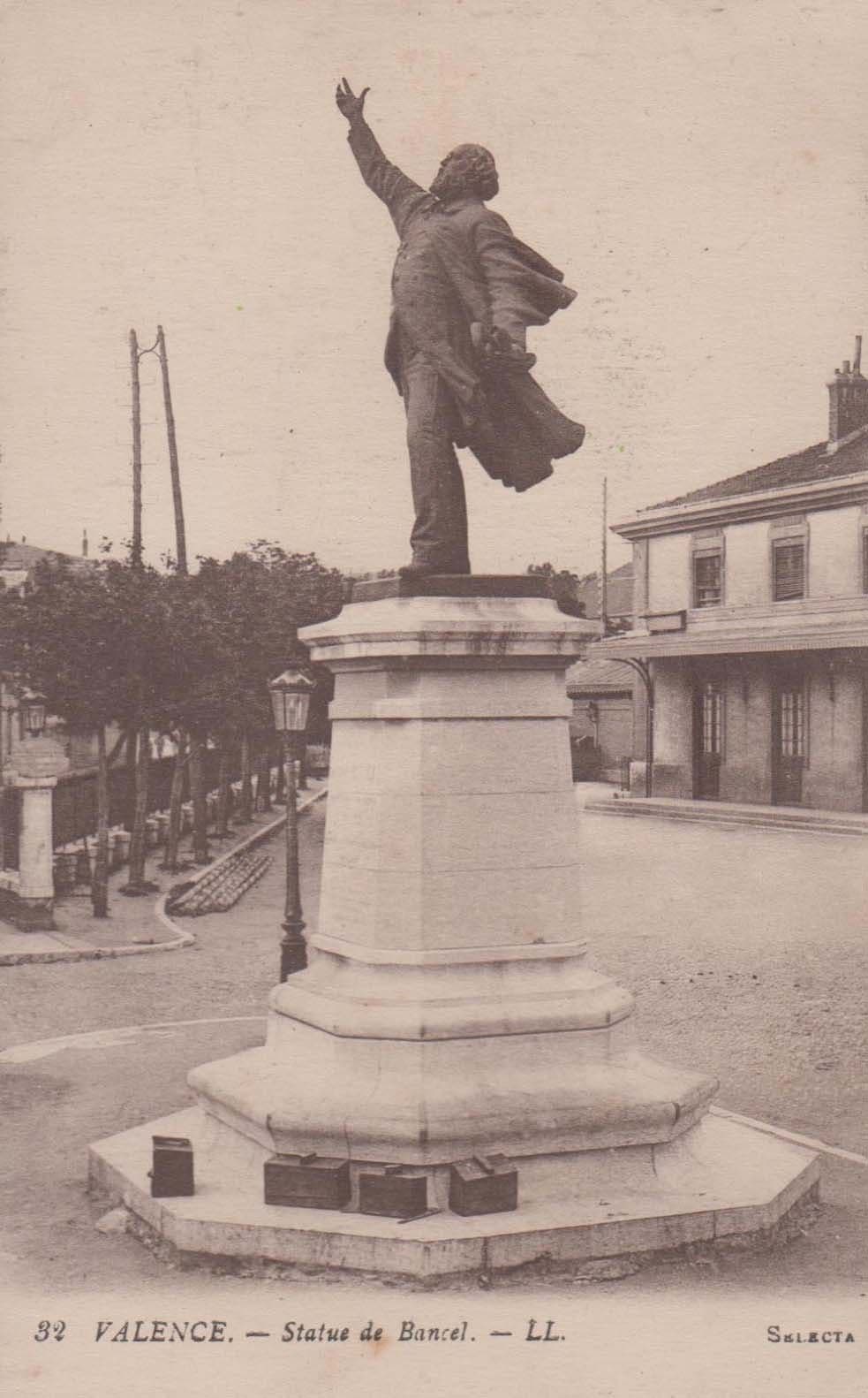 Valence Bancel Statue Monument Antique Postcard