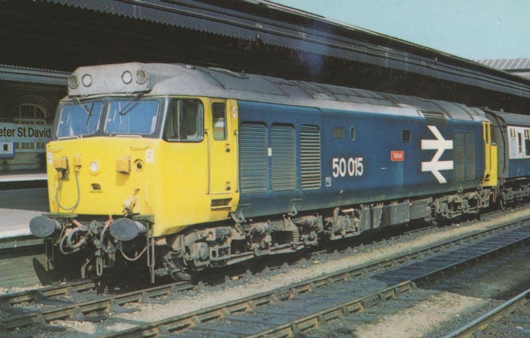 Valiant Fifty Class 51015 Train Exeter Railway Station 1981 Postcard
