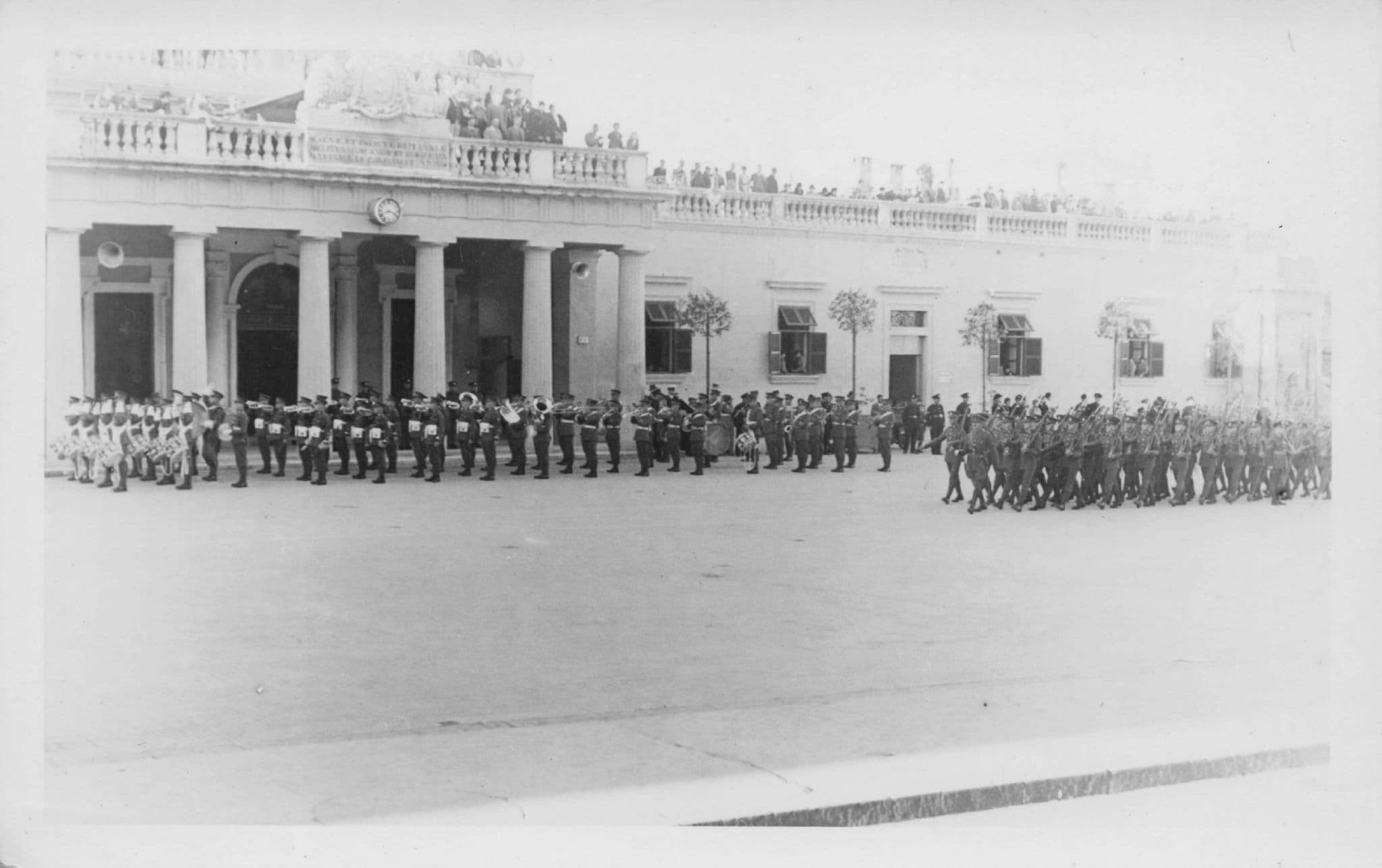 Valletta Main Guard Malta Military Parade Antique Real Photo Postcard