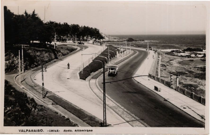 Valparaiso Altamirano Chile South America Transport Real Photo Old Postcard