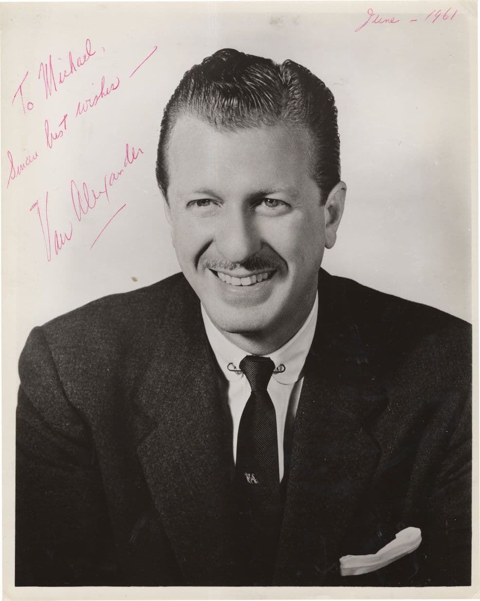 Van Alexander Mickey Rooney Film Composer 1961 Hand Signed 10x8 Photo