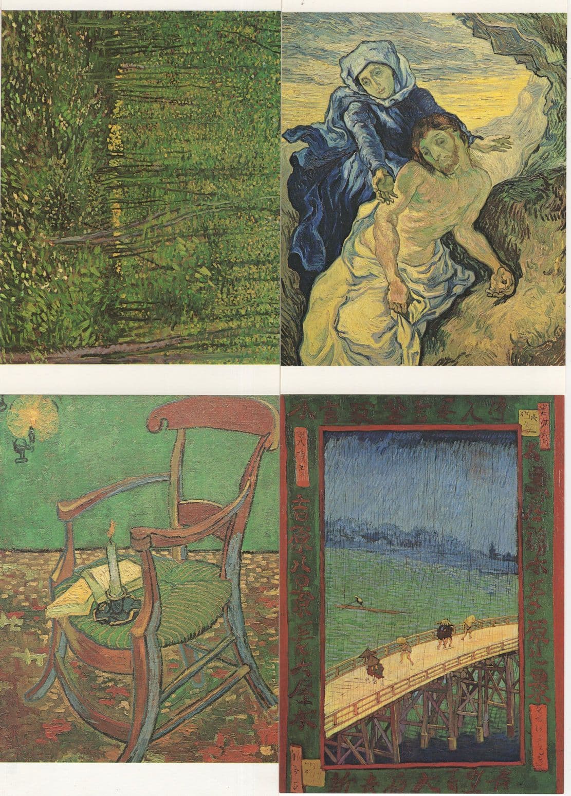 Van Gogh Gauguins Chair The Bridge Pont Undergrowth 4x Postcard s