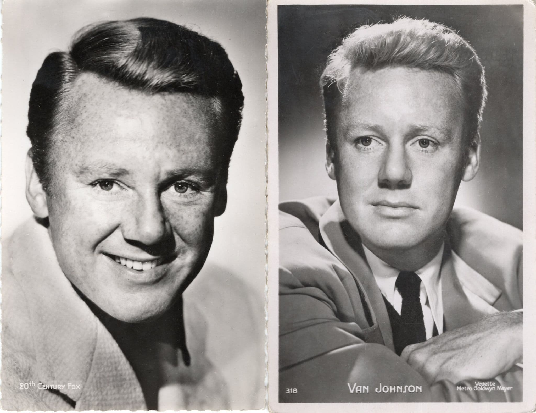 Van Johnson Film Actor 2x Old Postcard s