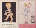 Vanity Glamour Telephone Lingerie 2x Vintage Comic Postcard s