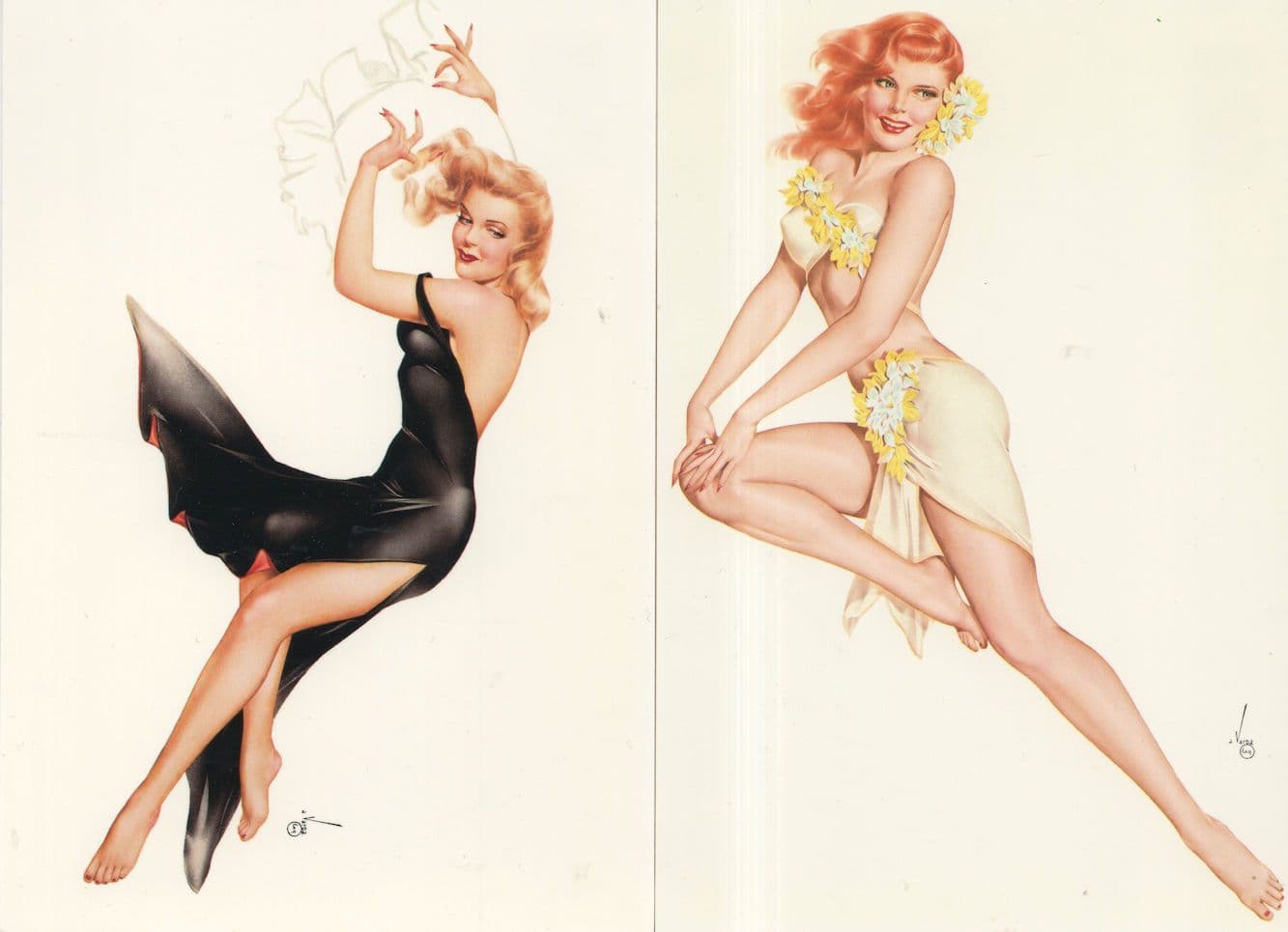 Varga War Military Soldier Poster Glamour Girl 2x Postcard s