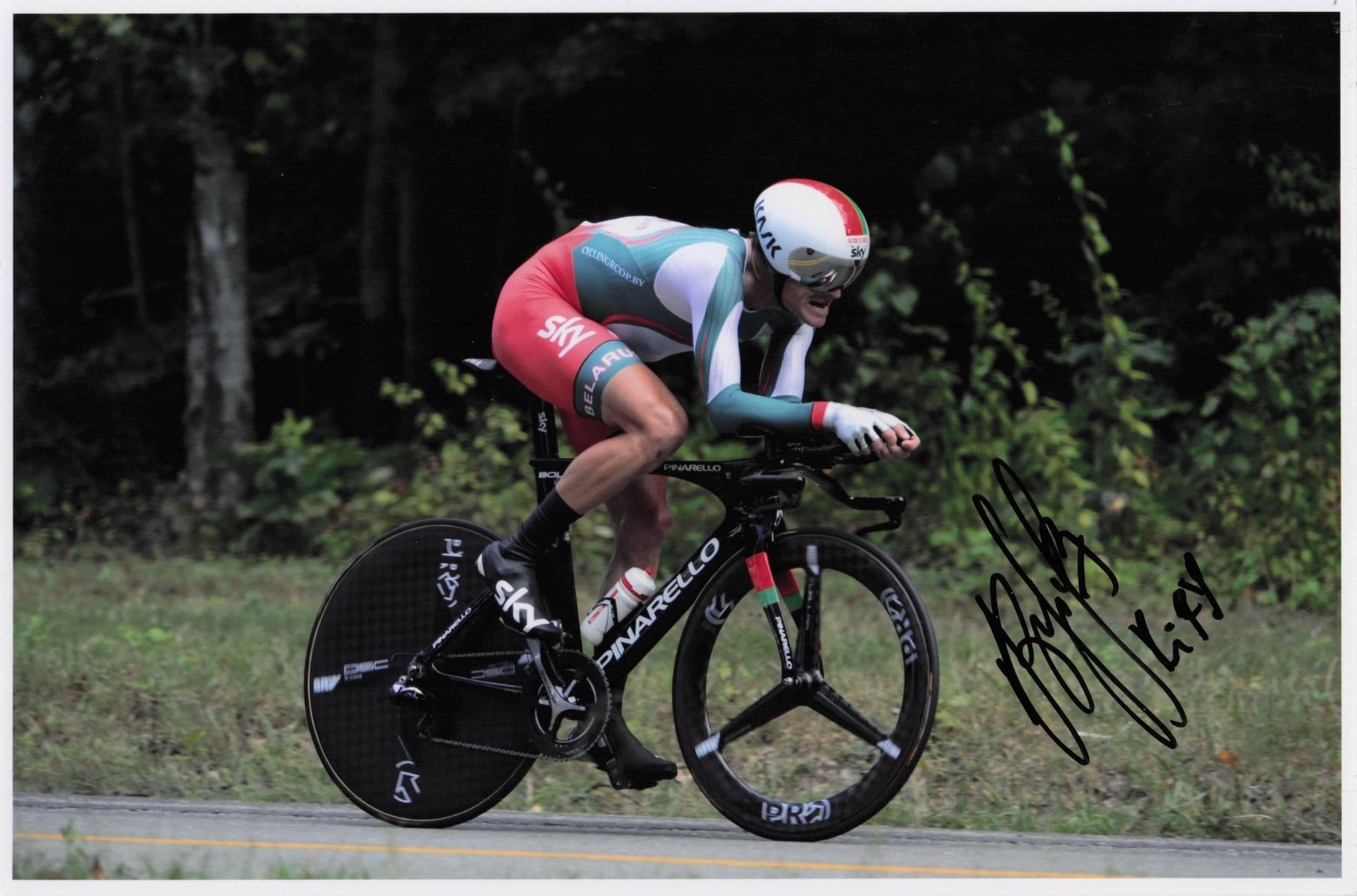 Vasil Kiryienka Belarus Cycling 2015 Race Victory 12x8 Hand Signed Photo