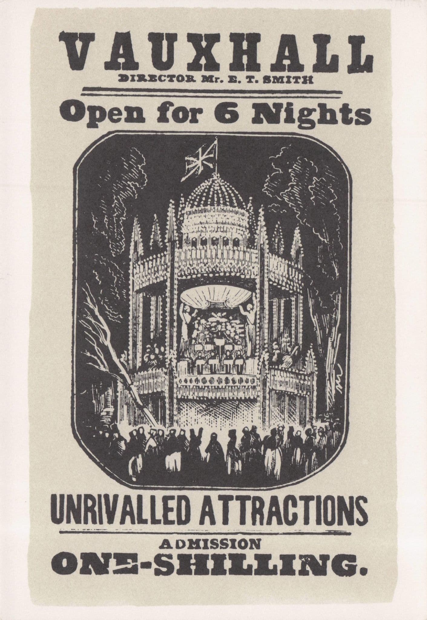Vauxhall Gardens London Victoria Opening & Bandstand Postcard