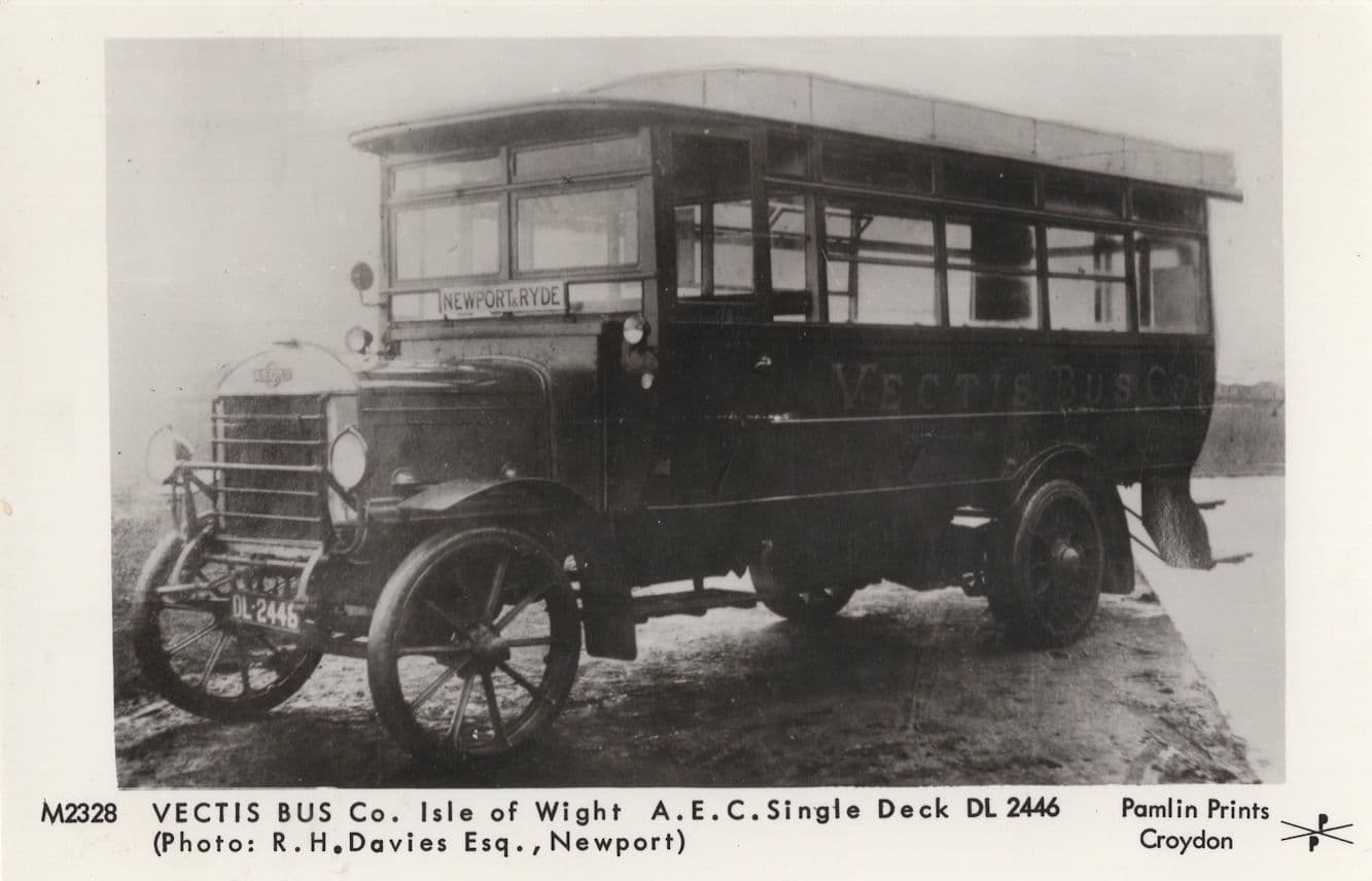 Vectis Isle Of Wight Old Bus Tram Single Deck Newport Postcard