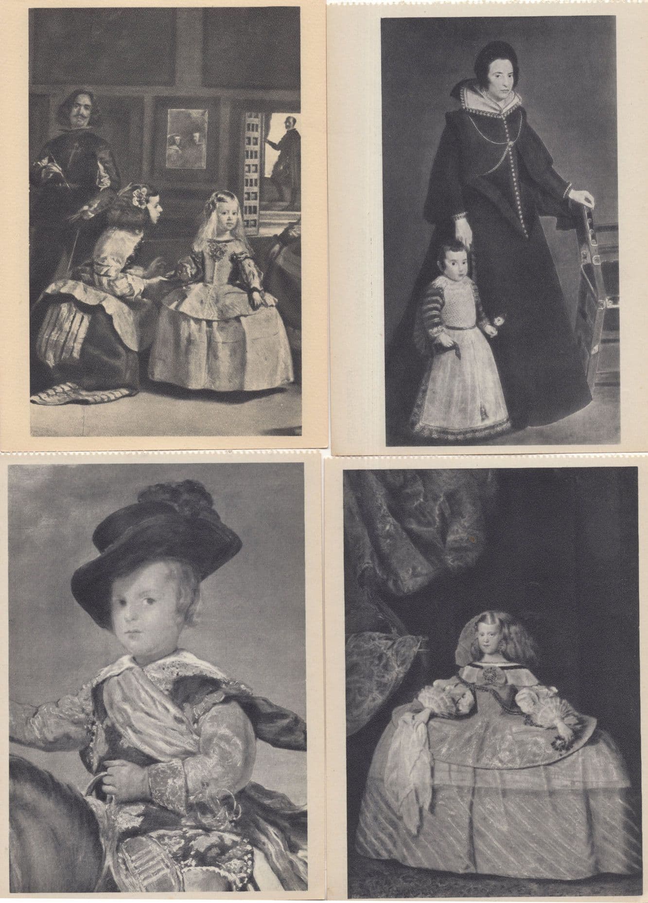 Velasquez Children Noble Young Girls 4x Old Painting Postcard s
