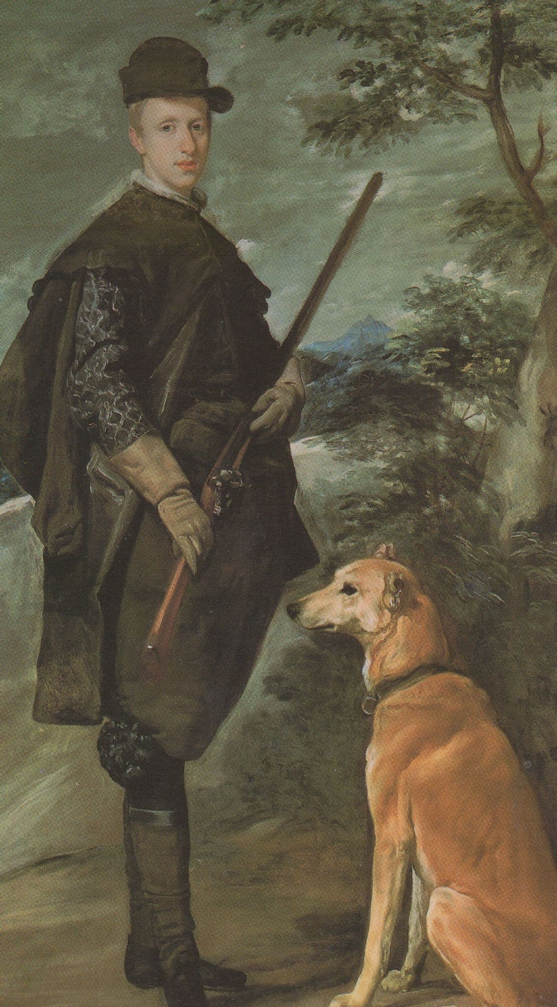 Velazquez Blood Sports Hunting Rifle Gun Dog Painting Postcard