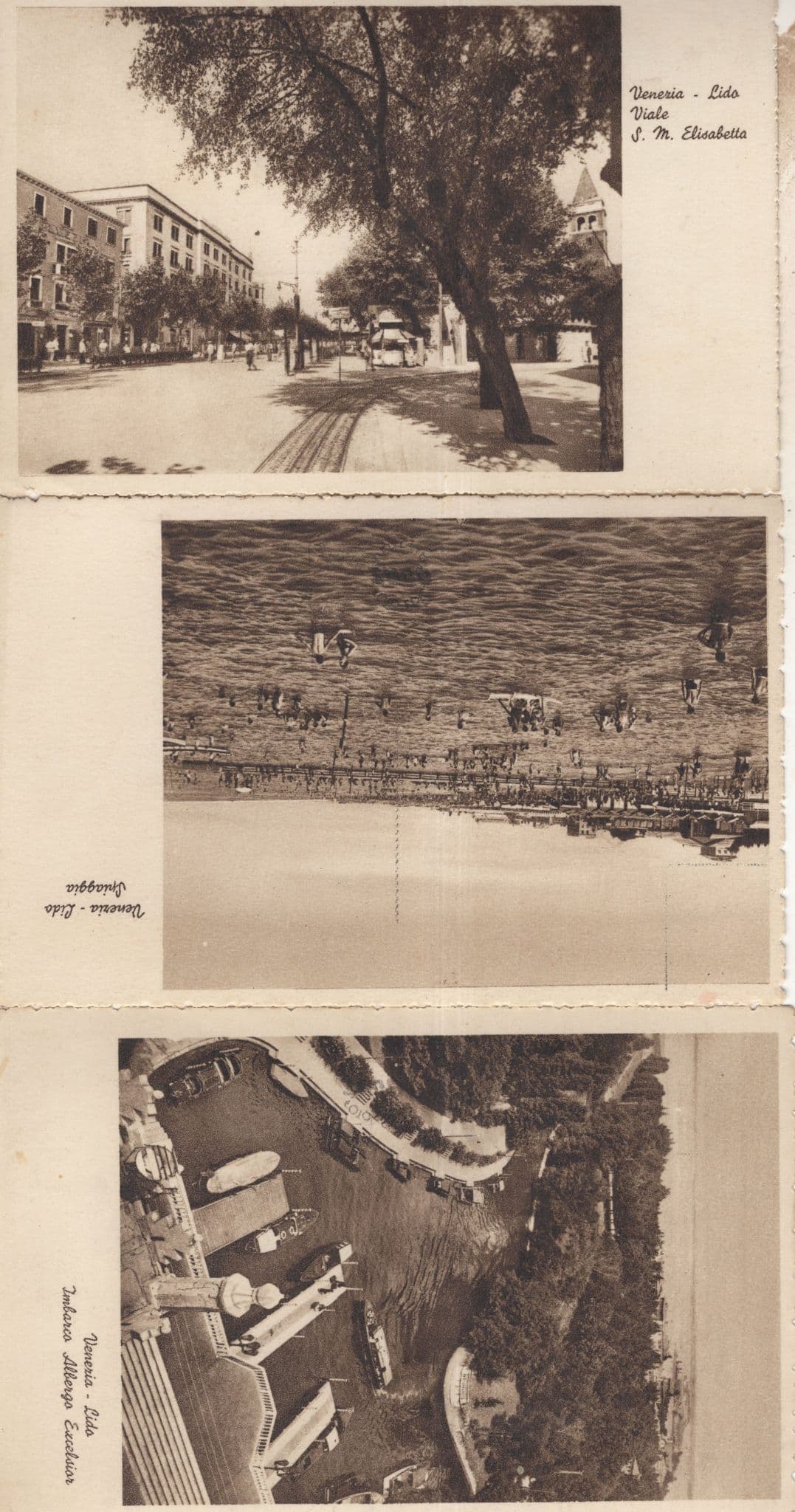 Venesia Lido Harbour Italian Lake Boats Antique 3x Postcard s