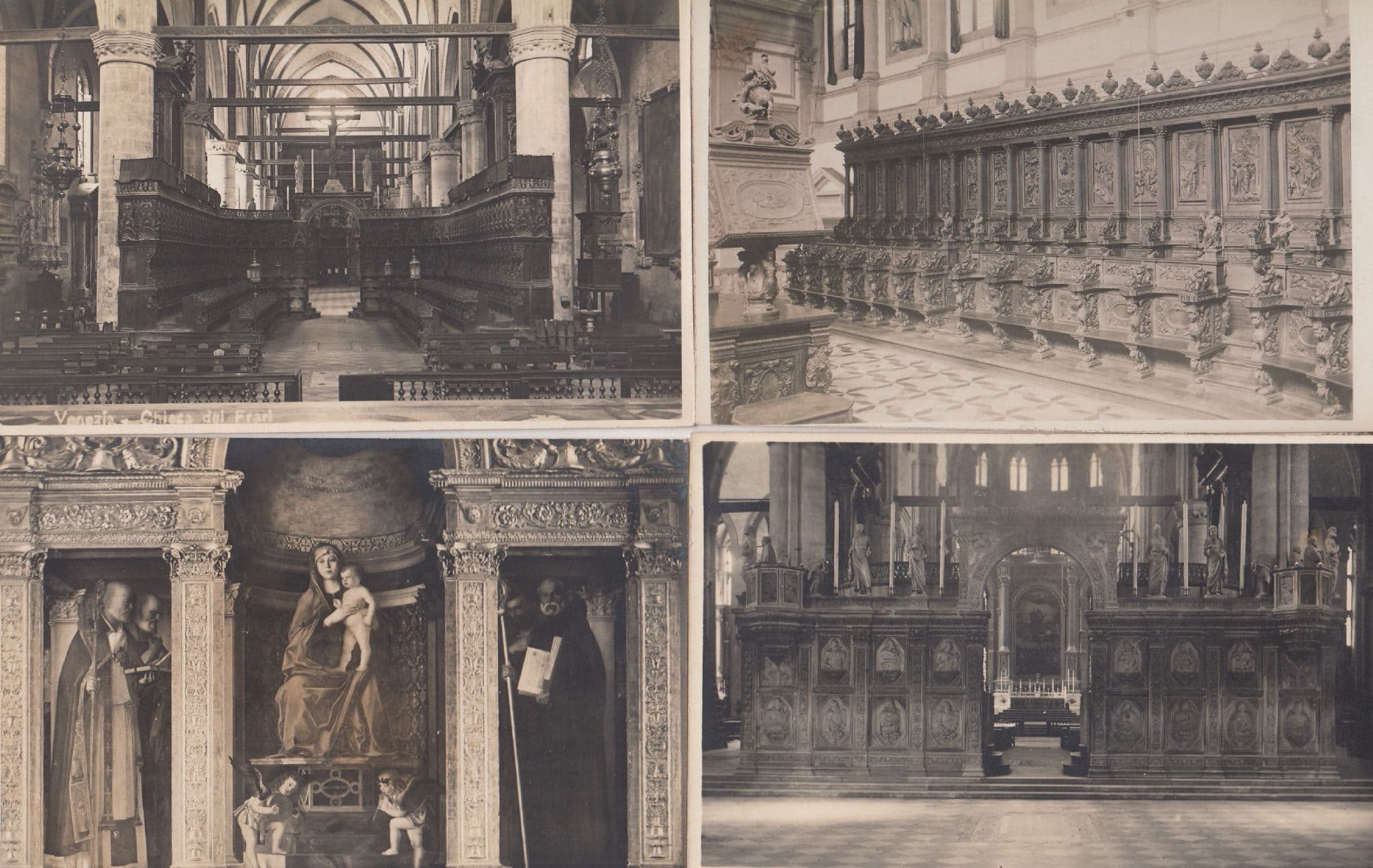 Venezia Chiesa Del Frari Interior 4x Postcard s