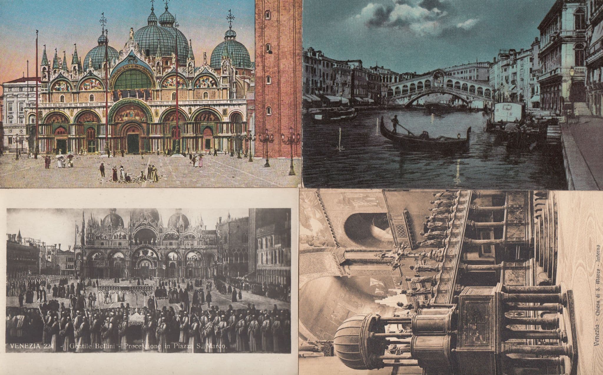 Venezia Gentile Belini Processione Procession In Piazza S Marco 4x Postcard